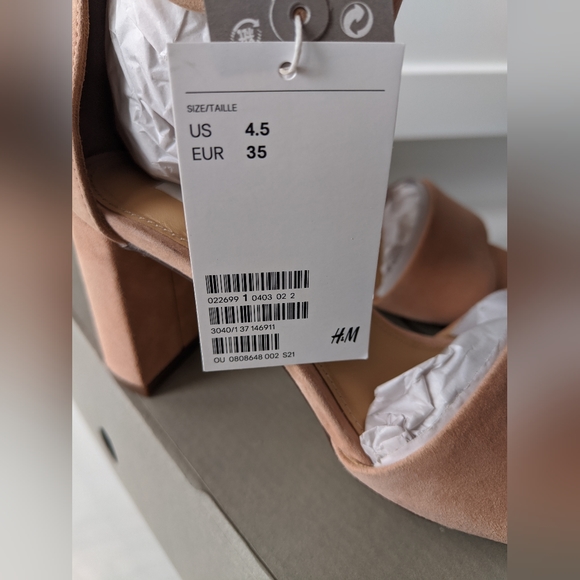 NWT H&M Leather Heel Sandals - Picture 6 of 7